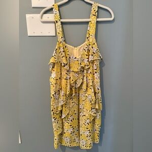 Michael Kors yellow printed dress size L